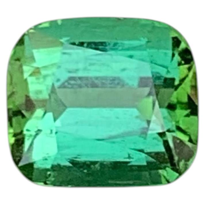 2.75 Carat Natural Loose Green Color Tourmaline Cushion Cut Afghan Gemstone