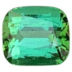 2.75 Carat Natural Loose Green Color Tourmaline Cushion Cut Afghan Gemstone