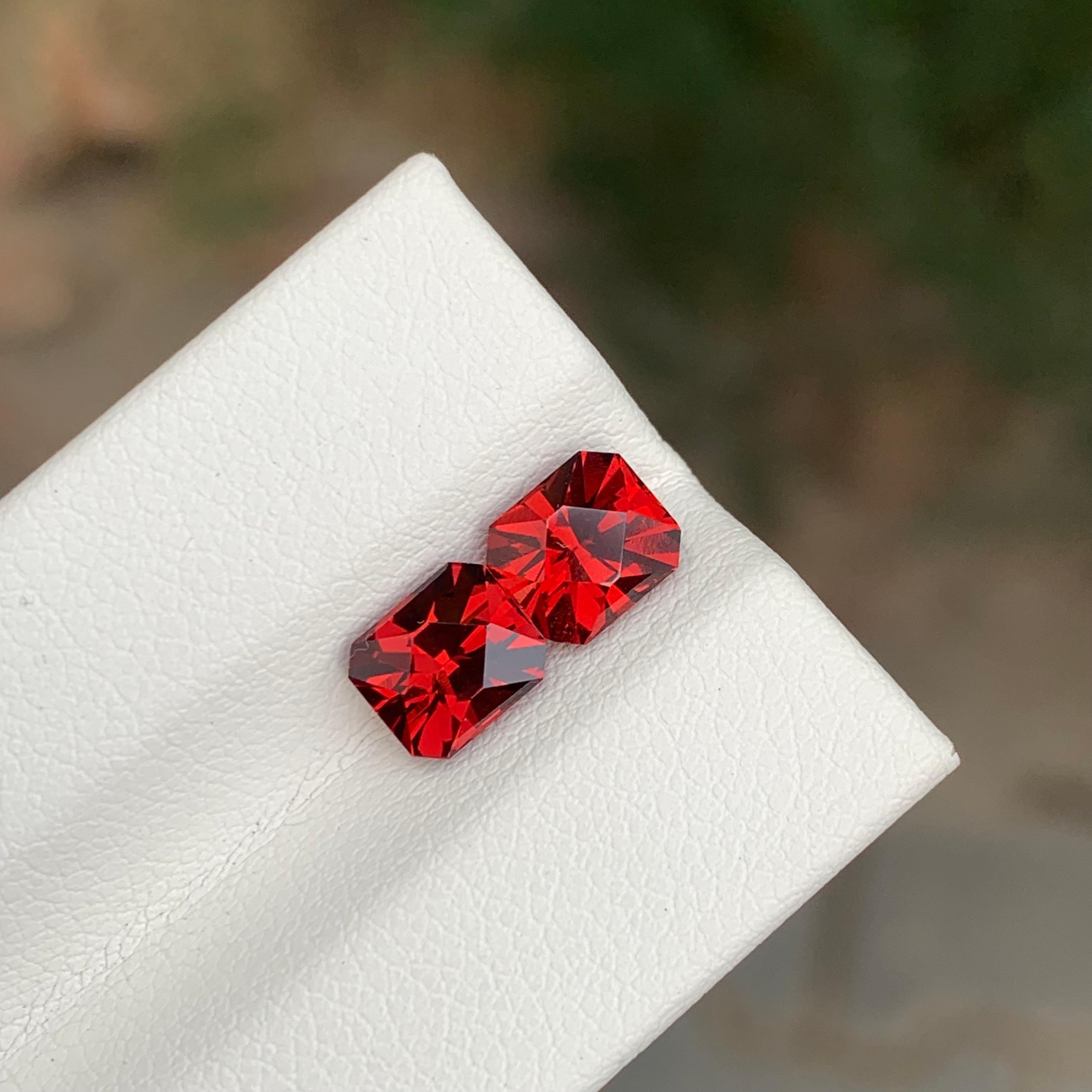 da uomo o donna 2,75 carati di granato rodolite naturale sfuso a forma di smeraldo in vendita