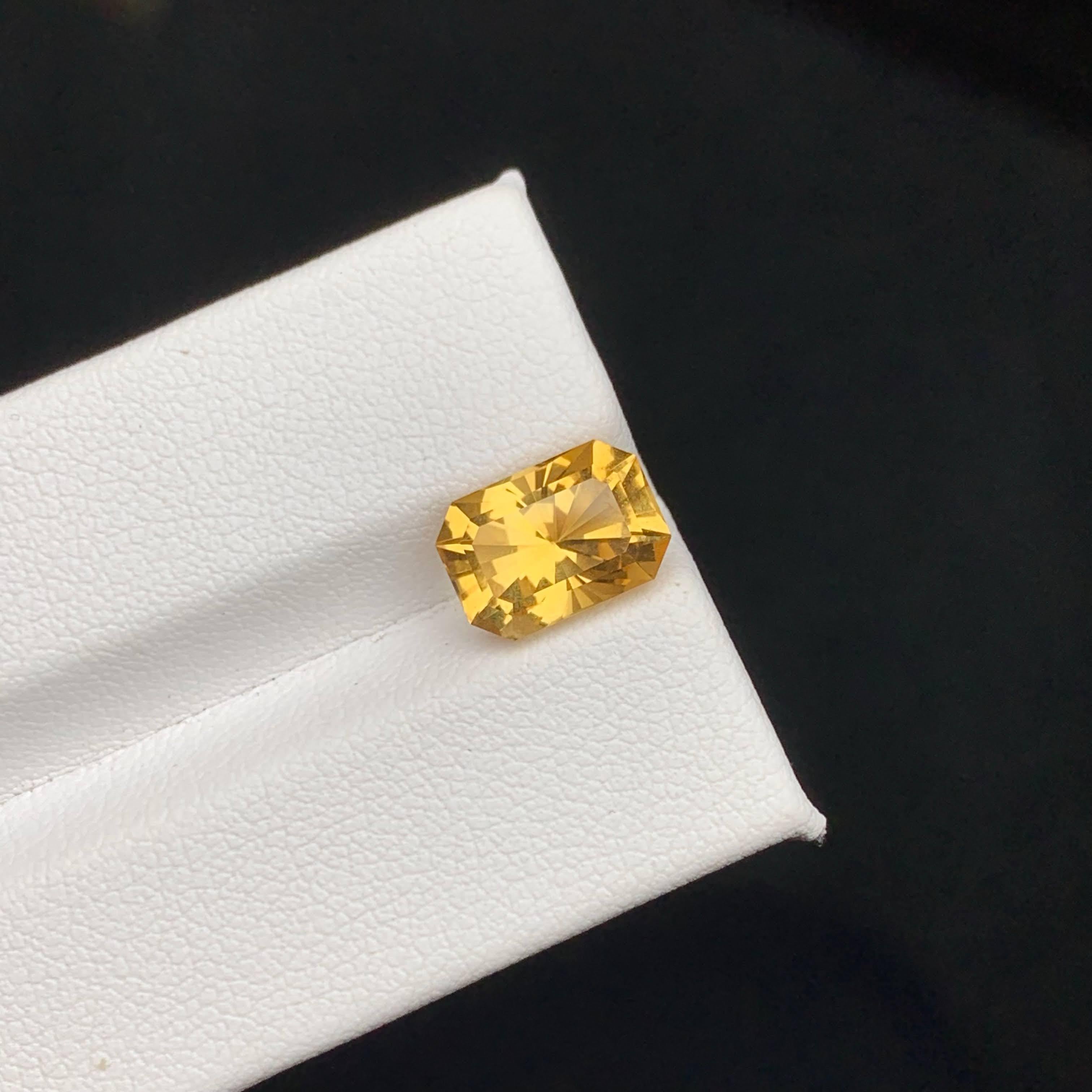 Citrino amarillo suelto natural de 2,75 quilates Piedra preciosa africana tallada con precisión a medida Corte mixto en venta