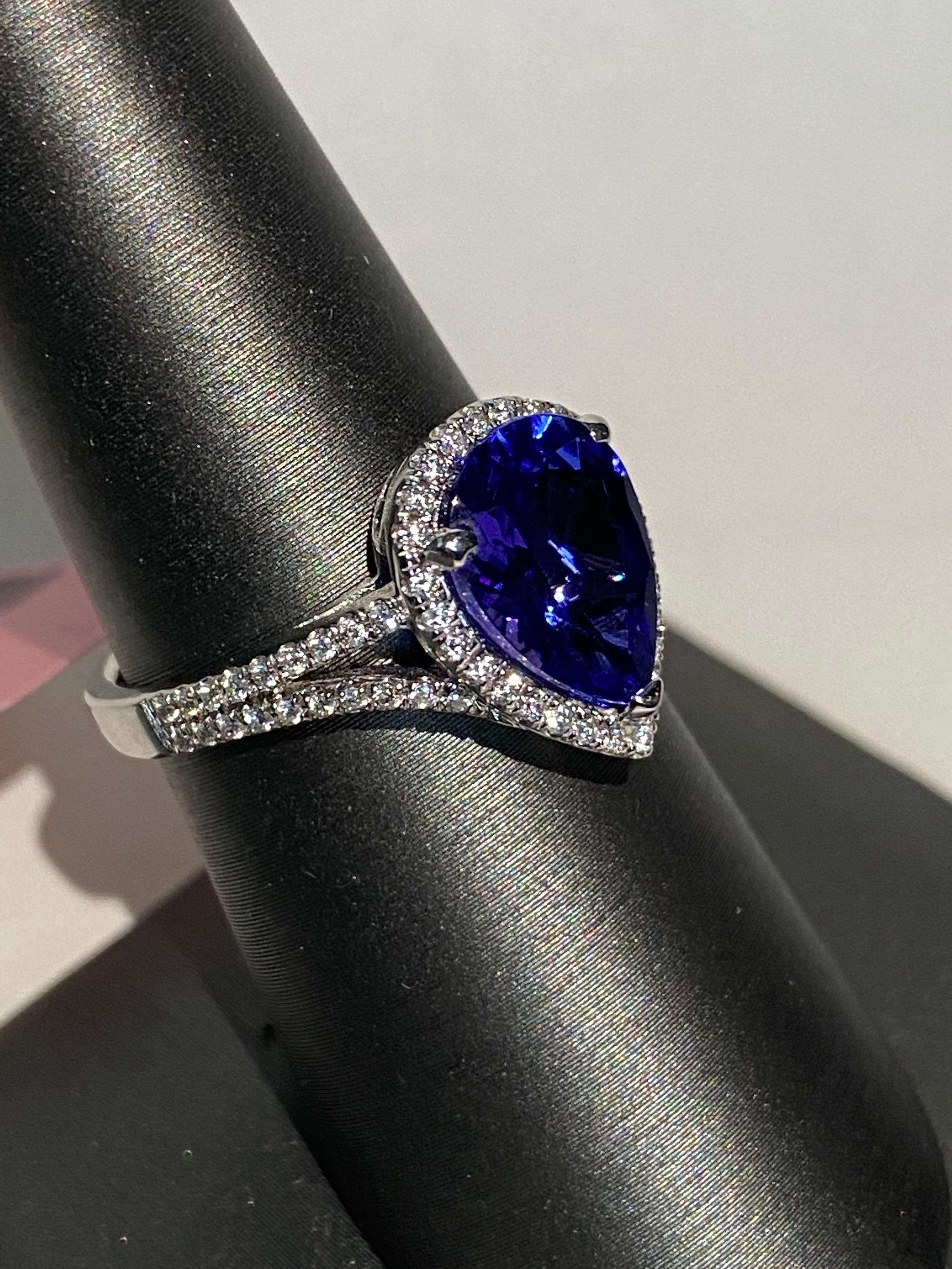 pear shaped tanzanite ring