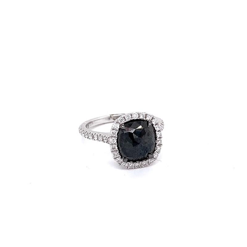 2.75 Carat Rose Cut Black and White Diamond Cocktail Ring In New Condition For Sale In Great Neck, NY