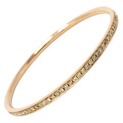 2.75 Carat Round Brilliant Diamond Eternity Bangle Bracelet 14 Karat Rose Gold