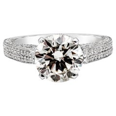 2.75 Carat Round Diamond Pave Engagement Ring