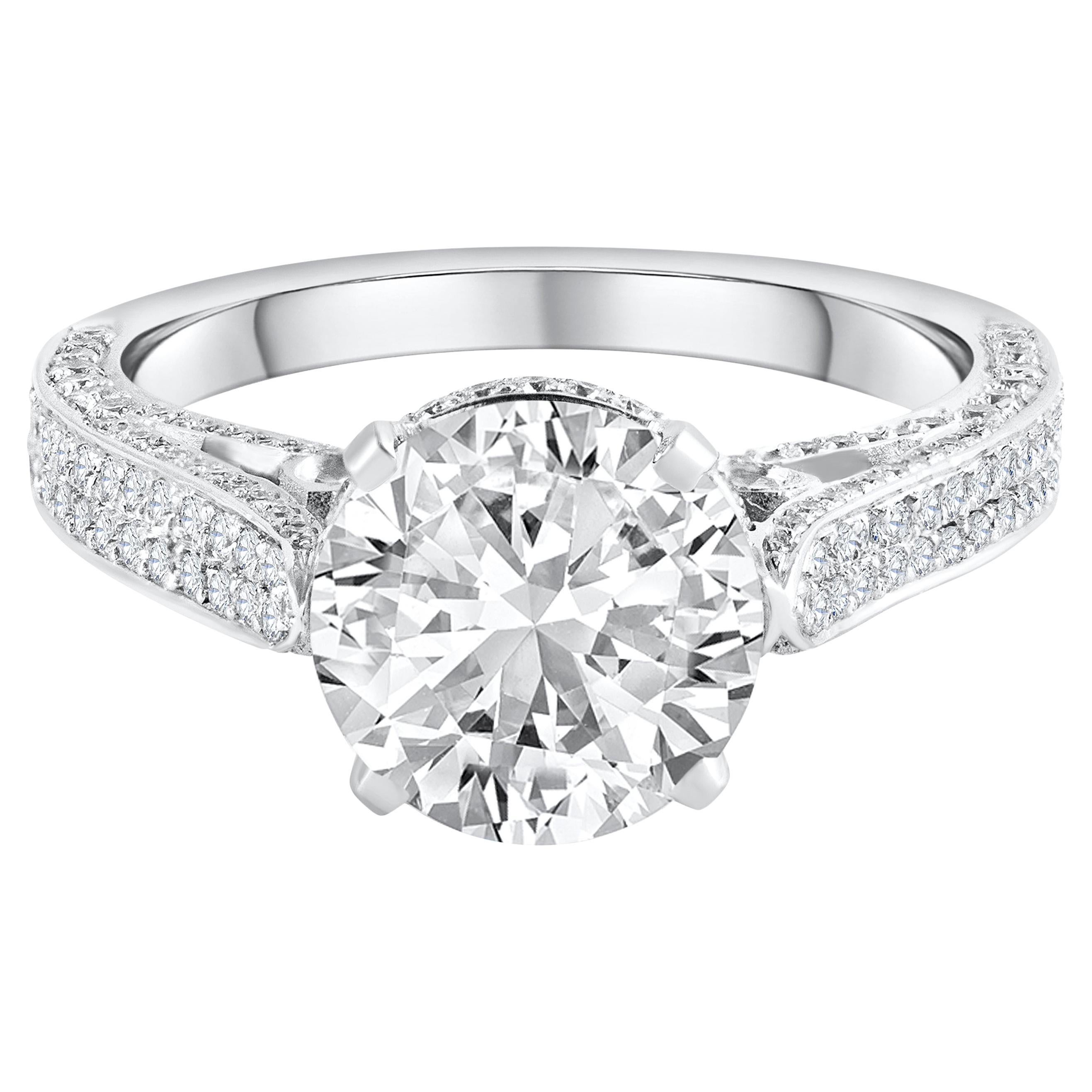 Roman Malakov 2.75 Carats Brilliant Round Cut Diamond Pave Engagement Ring