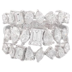 2.75 Carat SI Clarity HI Color Diamond Ring 18k White Gold Handmade Fine Jewelry