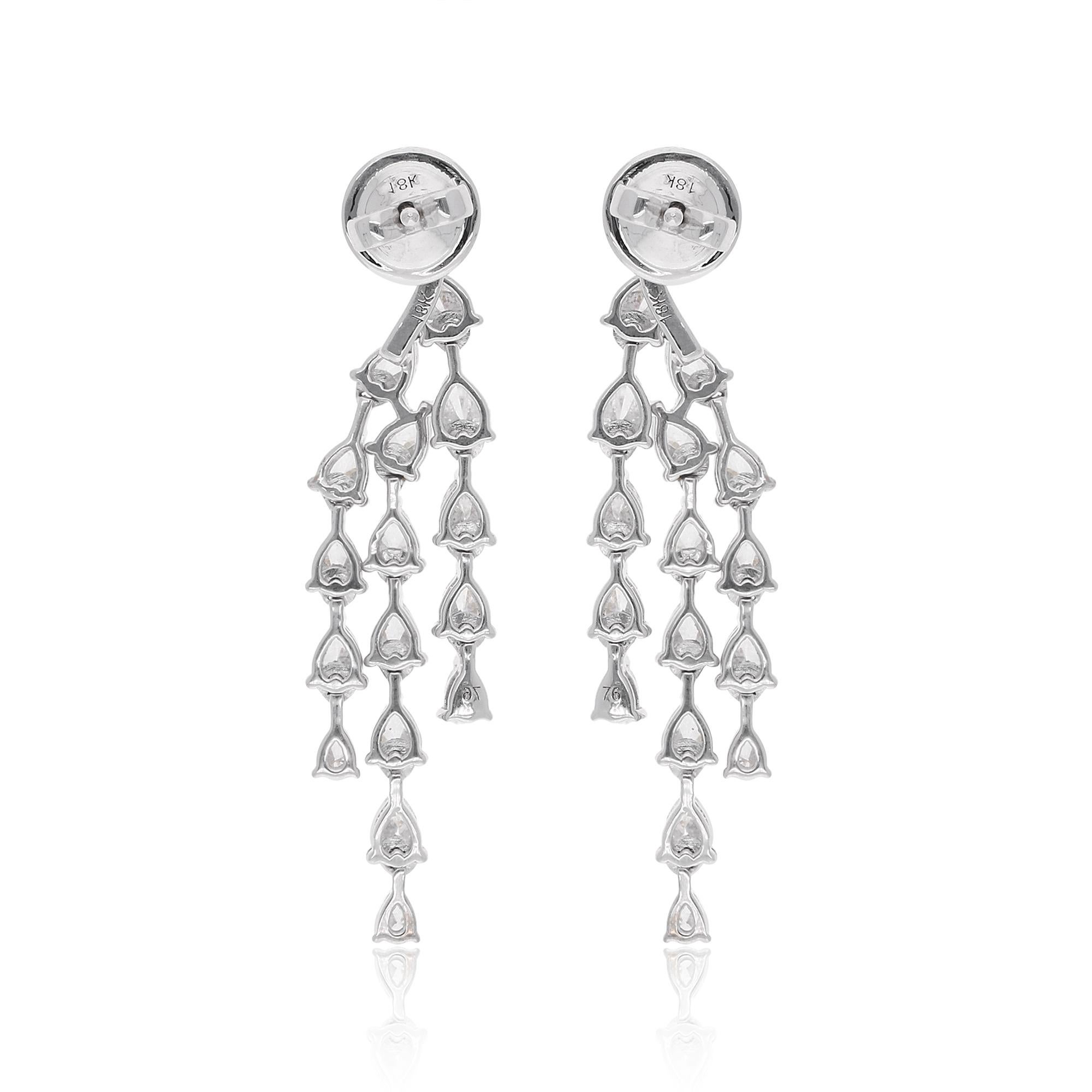 2,75 quilates SI Claridad HI Color Pendientes Chaqueta Diamante Pera Oro Blanco 14 Kilates en Nuevo estado para la venta en Diera, Dubai