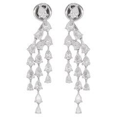 2.75 Carat SI Clarity HI Color Diamond Pear Jacket Earrings 18 Karat White Gold