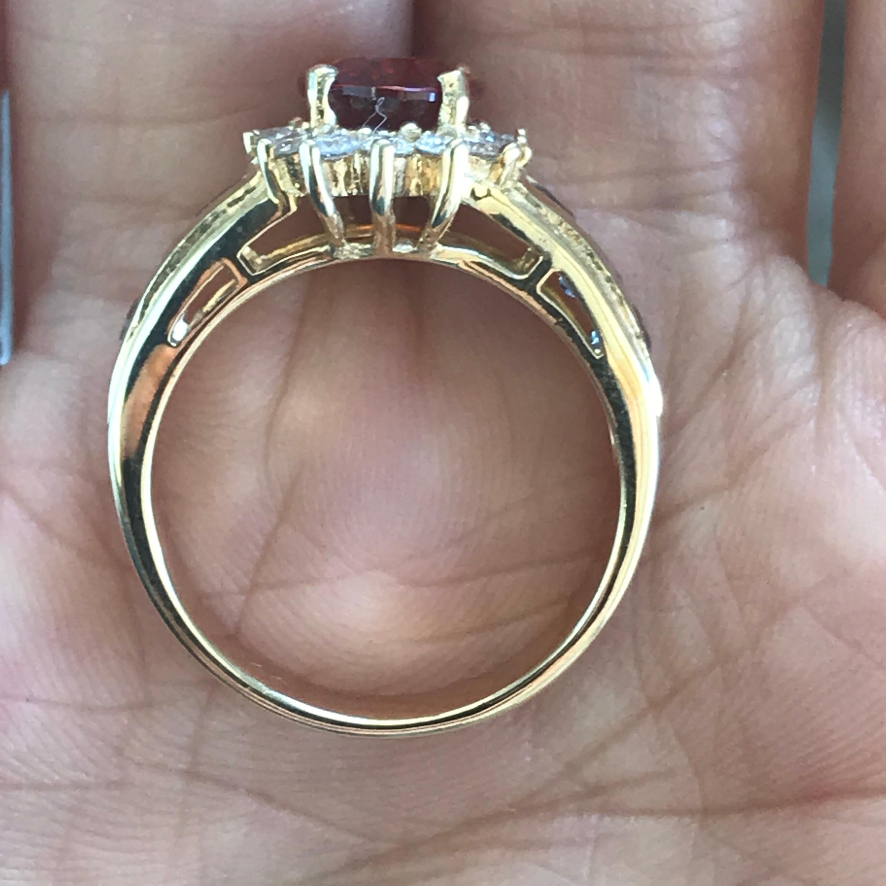 2,75 Karat TW Ungefähr. Ovaler Orange Spessartin-Granat, Alexandrit und Diamant (Ovalschliff) im Angebot