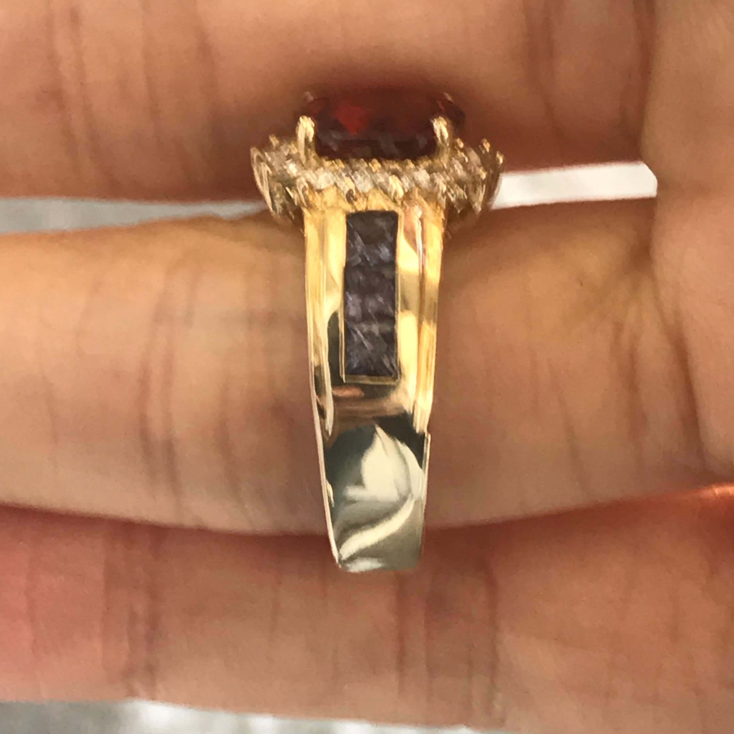 2,75 Karat TW Ungefähr. Ovaler Orange Spessartin-Granat, Alexandrit und Diamant im Zustand „Hervorragend“ im Angebot in West Hollywood, CA