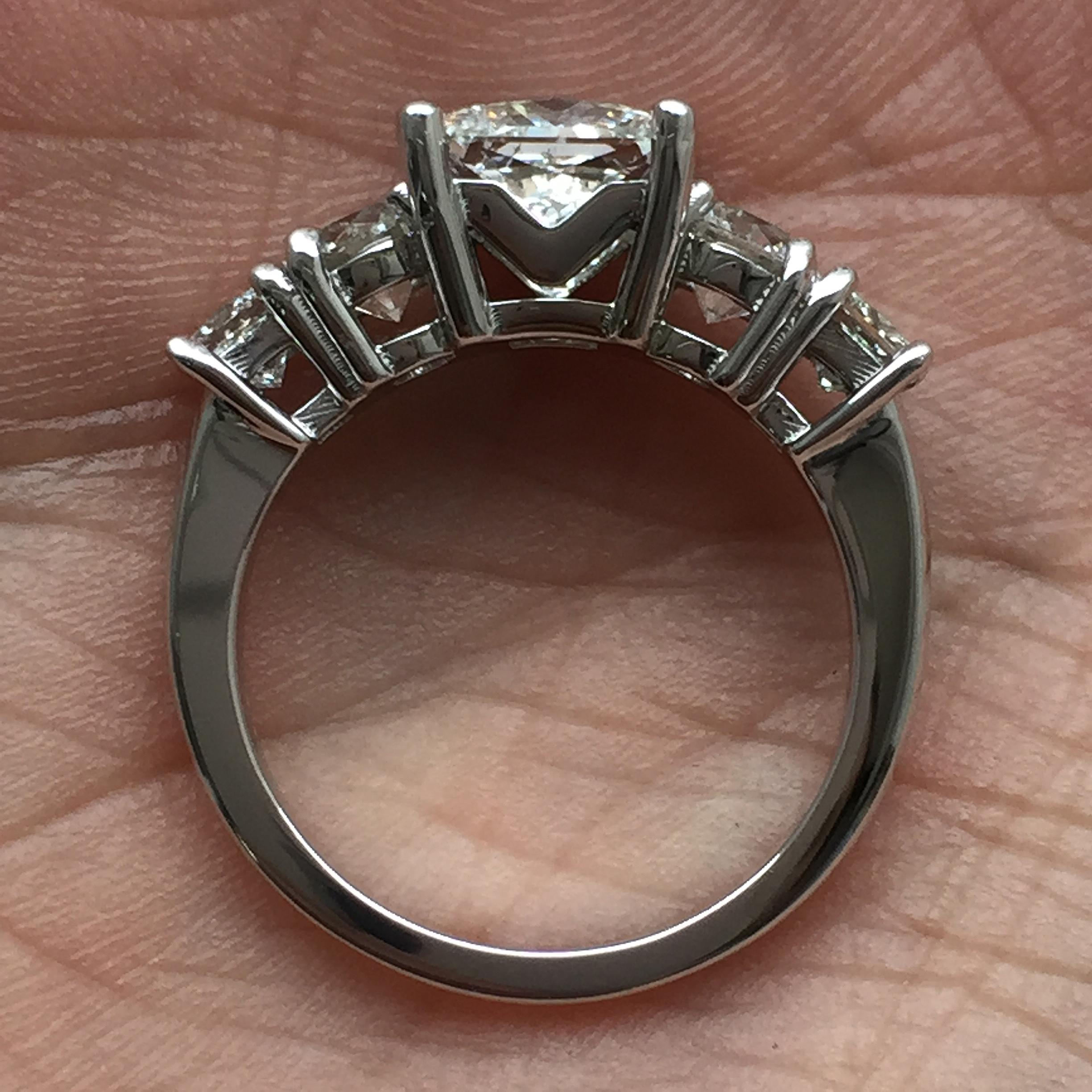 Modern 2.75 Carat TW Approximate Princess Diamond Ring, Ben Dannie For Sale