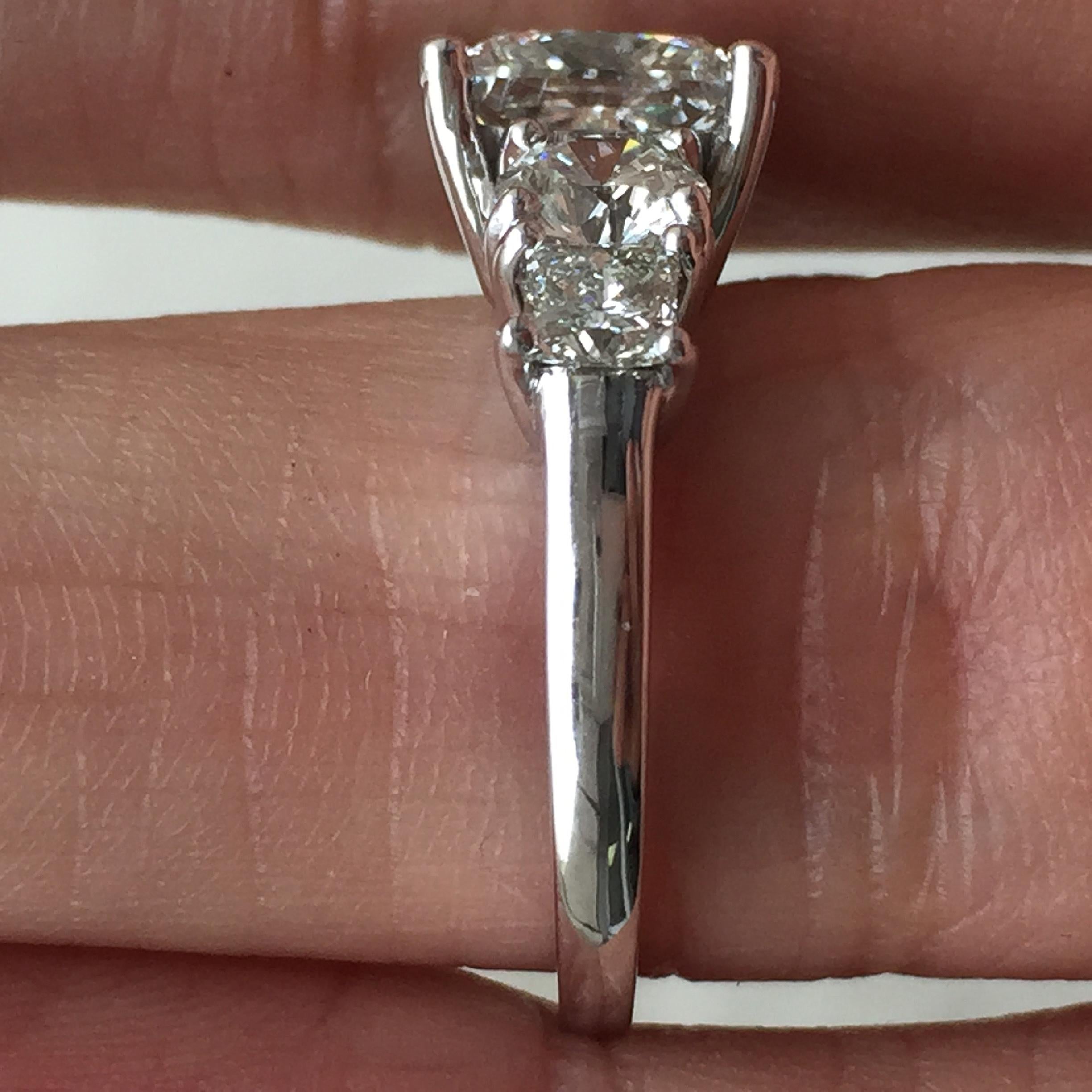 Princess Cut 2.75 Carat TW Approximate Princess Diamond Ring, Ben Dannie For Sale