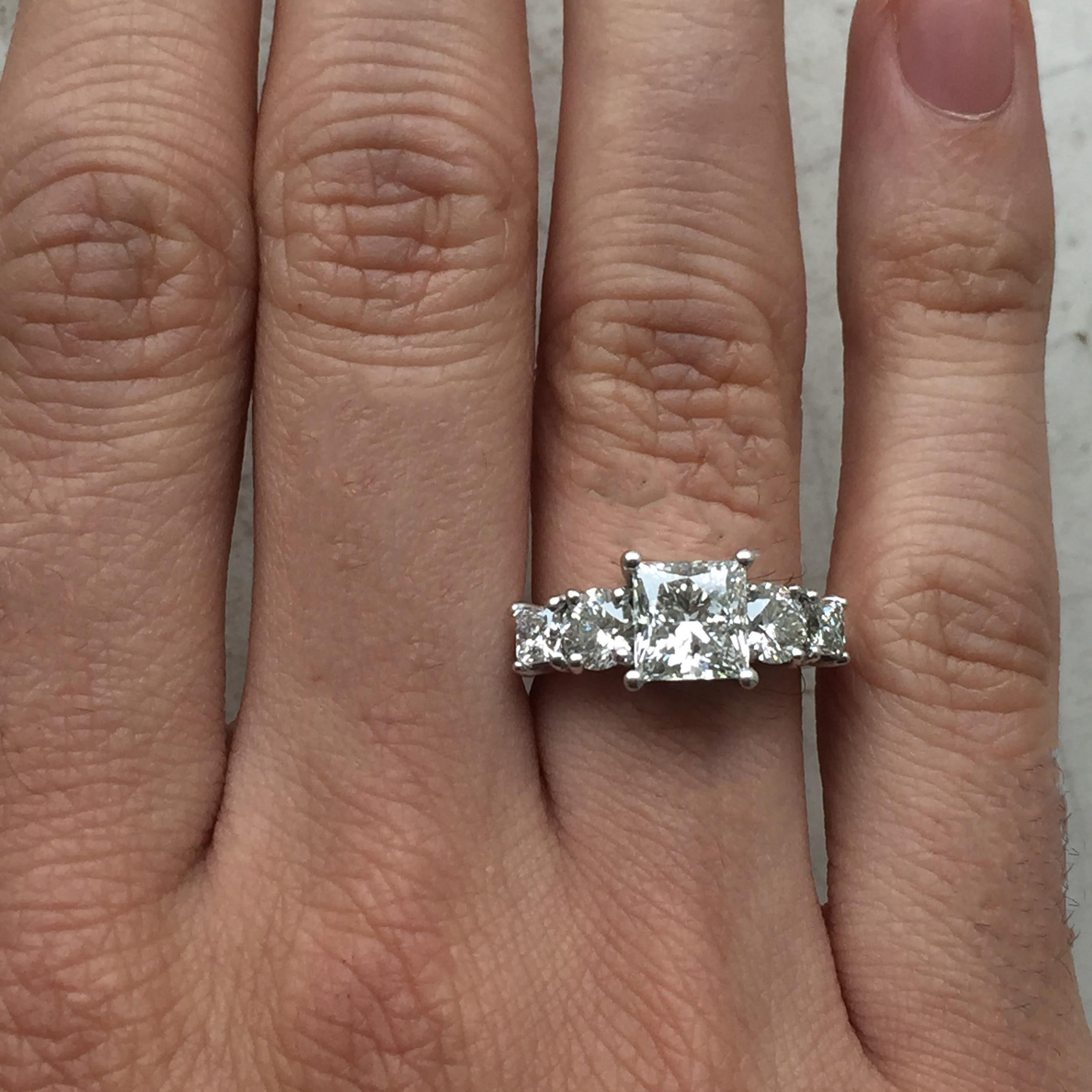 2.75 Carat TW Approximate Princess Diamond Ring, Ben Dannie In New Condition For Sale In West Hollywood, CA