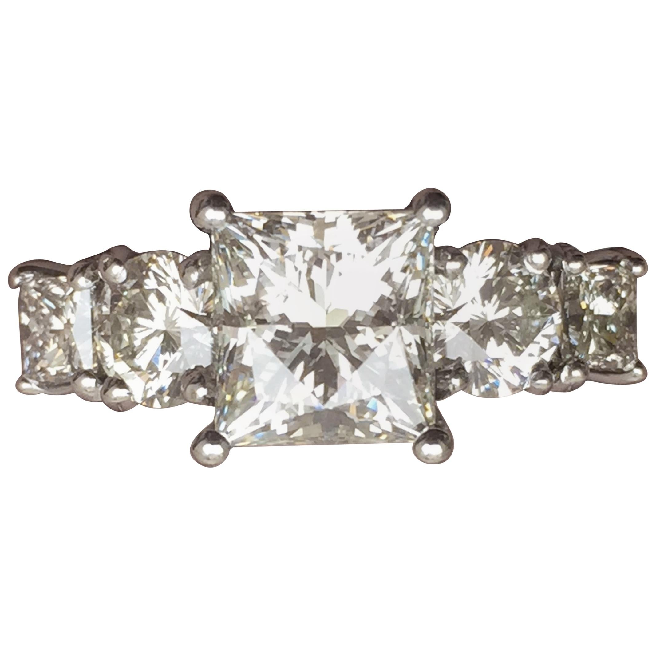 2.75 Carat TW Approximate Princess Diamond Ring, Ben Dannie