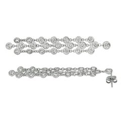 Pendientes de Gota de Bisel de Diamante Natural de 2,75 Quilates G SI Oro Blanco de 14 Kilates