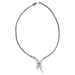 Collier Lariat en or blanc 14k et diamant naturel de 2,75 ct