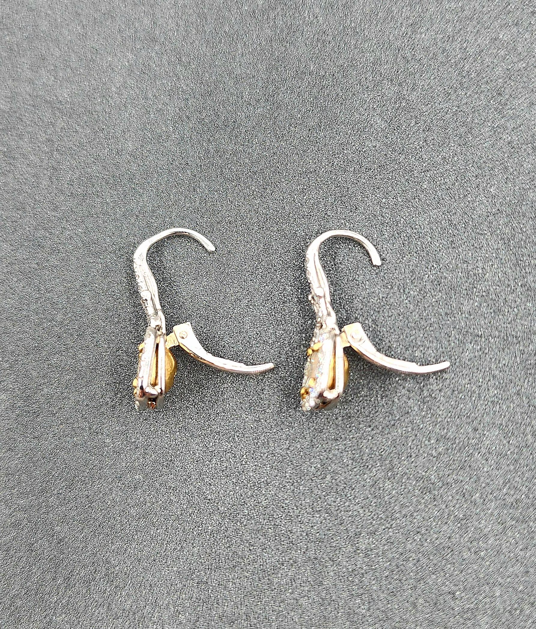 2.75 ct Natural Yellow Diamond Dangle Earrings For Sale 2
