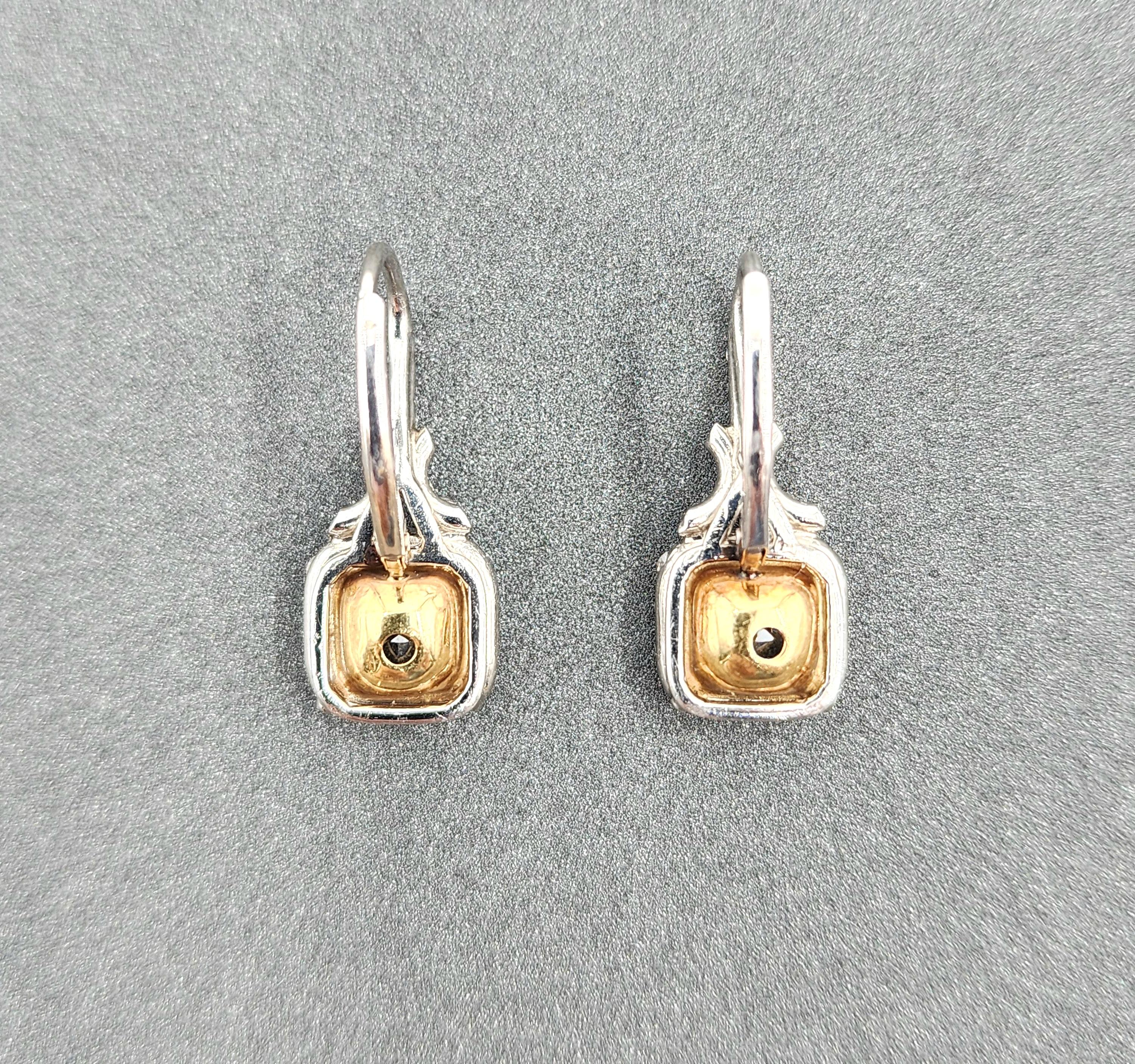 2.75 ct Natural Yellow Diamond Dangle Earrings In New Condition For Sale In Chicago, IL