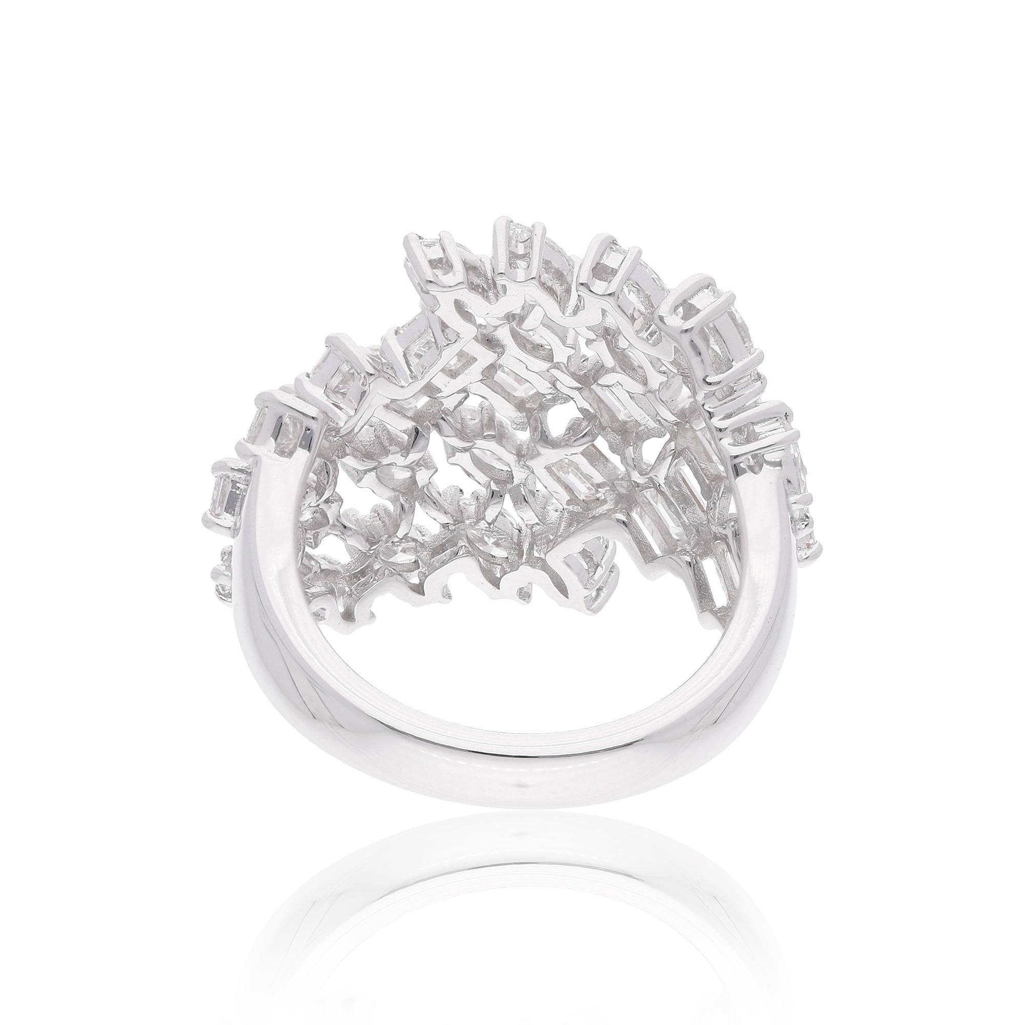 2,75 Karat SI Reinheit HI Farbe Smaragd & Marquise Diamantring 18 Karat Weißgold im Zustand „Neu“ im Angebot in Diera, Dubai