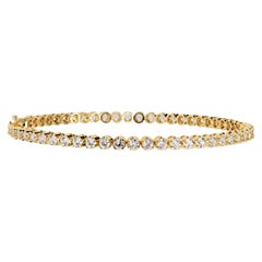 2.75 CTW Natural Diamond Tennis Bracelet in 14K Gold SI+ Diamond, Secure Clasp