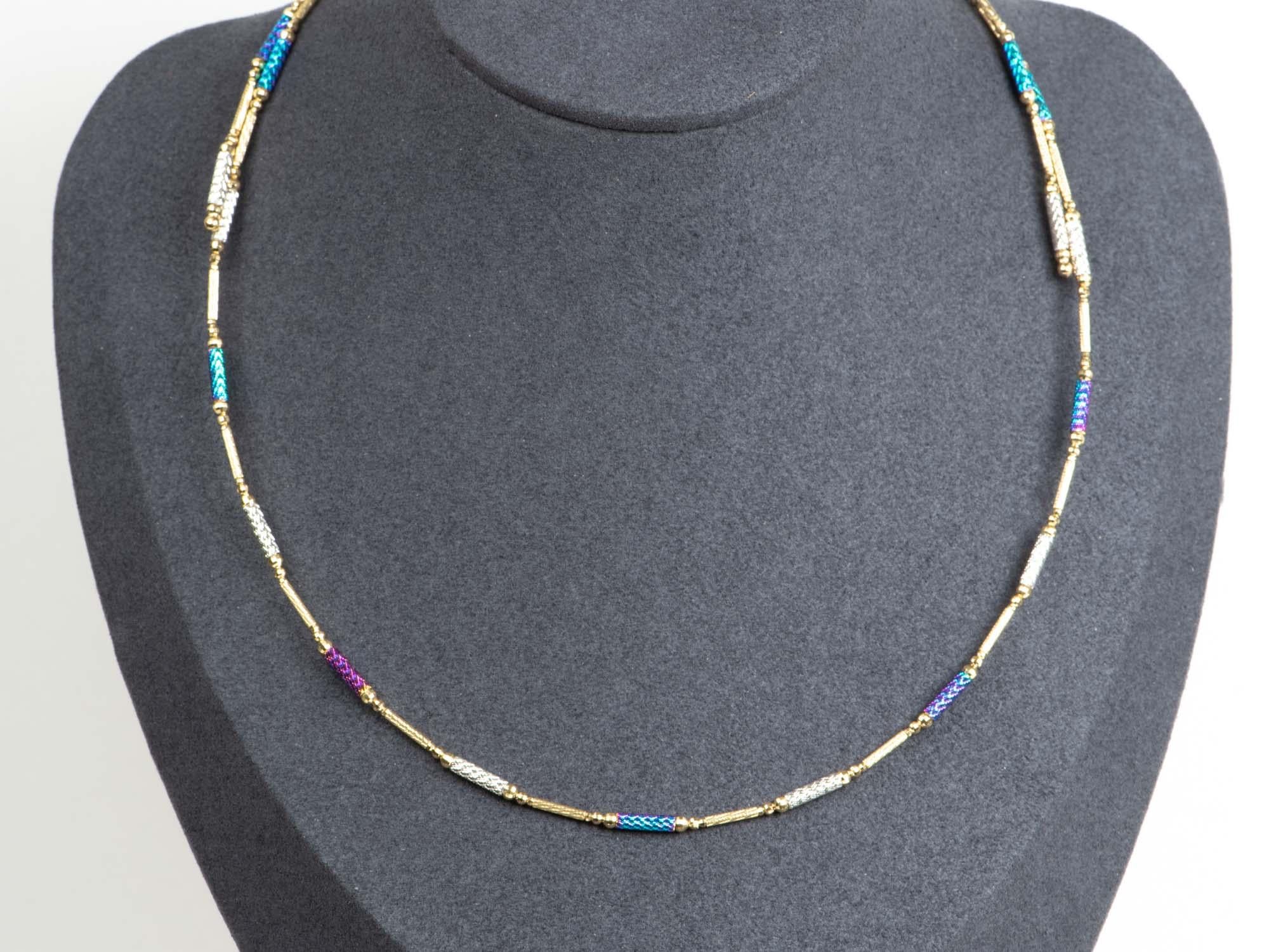 Collar Convertible Magnético de Oro de 18K Multicolor de 27,5
