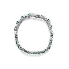 27.50 Carat Green Emerald Diamond Intricated Bracelet