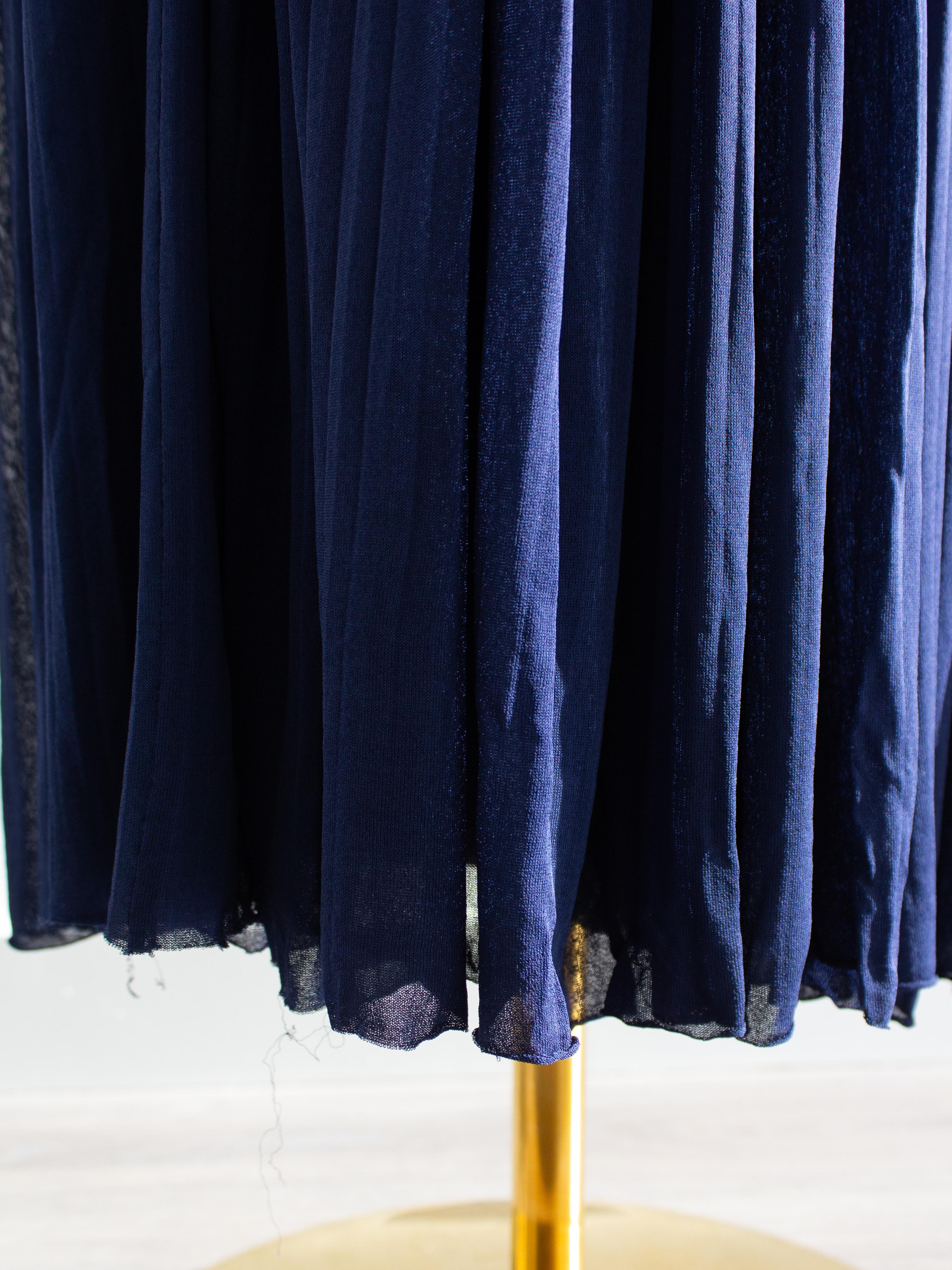 $2750 Chanel Cruise 2018 Grecia Pantaloni palazzo plissettati blu navy 18C in vendita 5