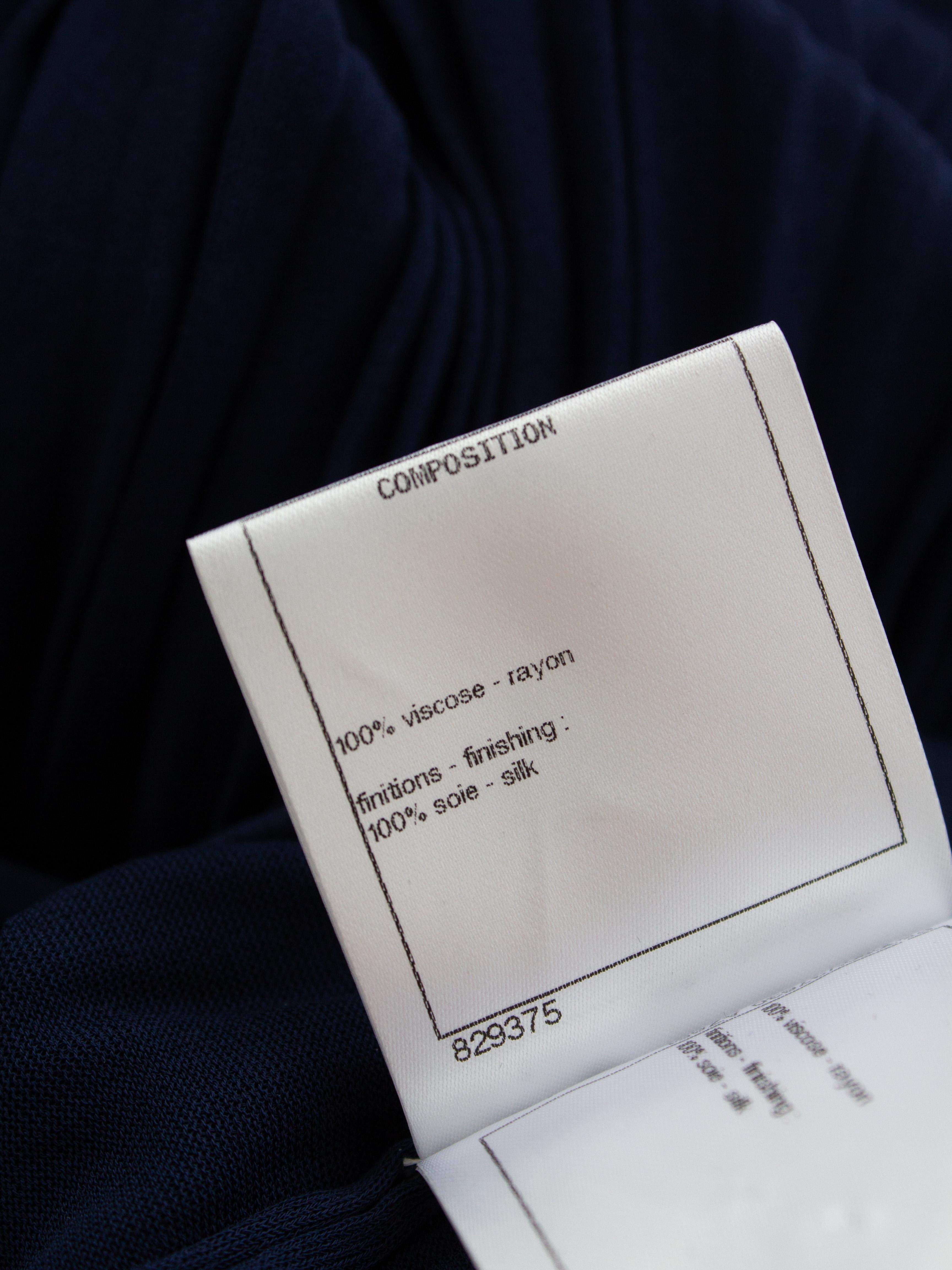 $2750 Chanel Cruise 2018 Grecia Pantaloni palazzo plissettati blu navy 18C in vendita 8