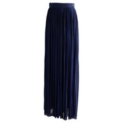 2750 $ Chanel Cruise 2018 Greece Navy Blue Pantalon palazzo plissé 18C