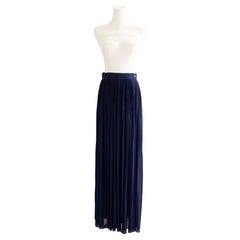 $2750 Chanel Cruise 2018 Greece Navy Blue Pleated 18C Palazzo Pants