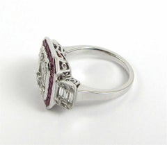 $27, 500 Rare Important 18KT Gold Venetian Art Deco Gorgeous Diamond Ruby Ring