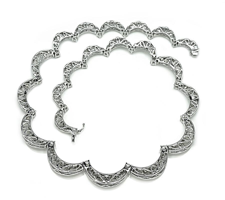 Collana girocollo in oro con diamanti 27,50ct In condizioni buone in vendita a New York, NY