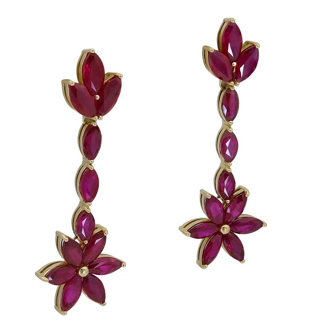 marquise cut ruby earrings