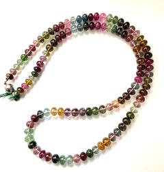 275.50 Carats Multi Tourmaline Plain Beads Necklace For Fine Jewelry