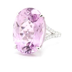 27.58 Carat Kunzite Diamond Cocktail Ring
