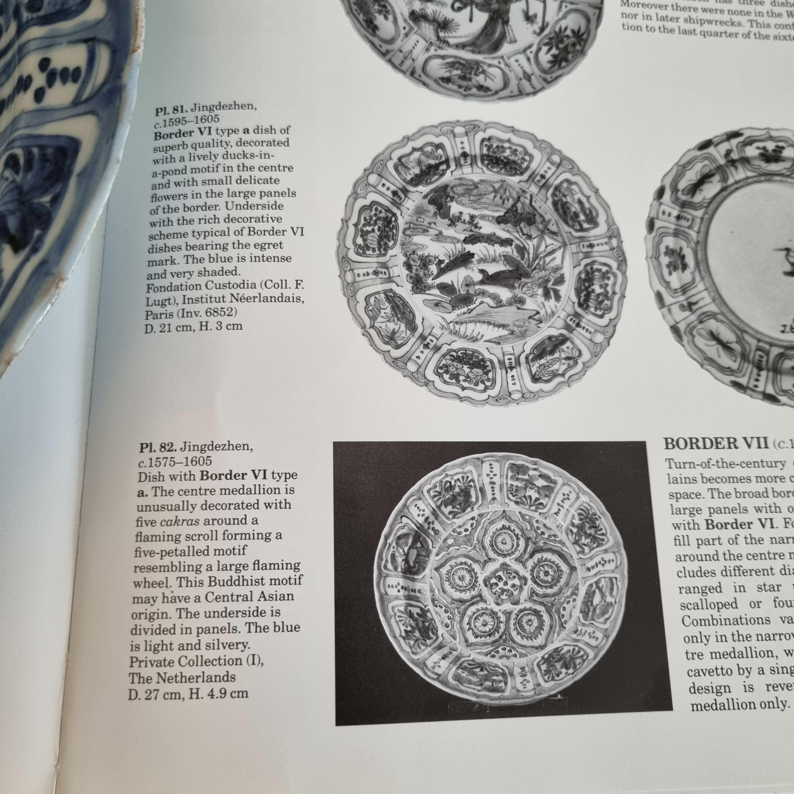27.5CM Antique Ming Wanli Chinese Porcelain Flower Kraak Dish Buddhist Cakras 4