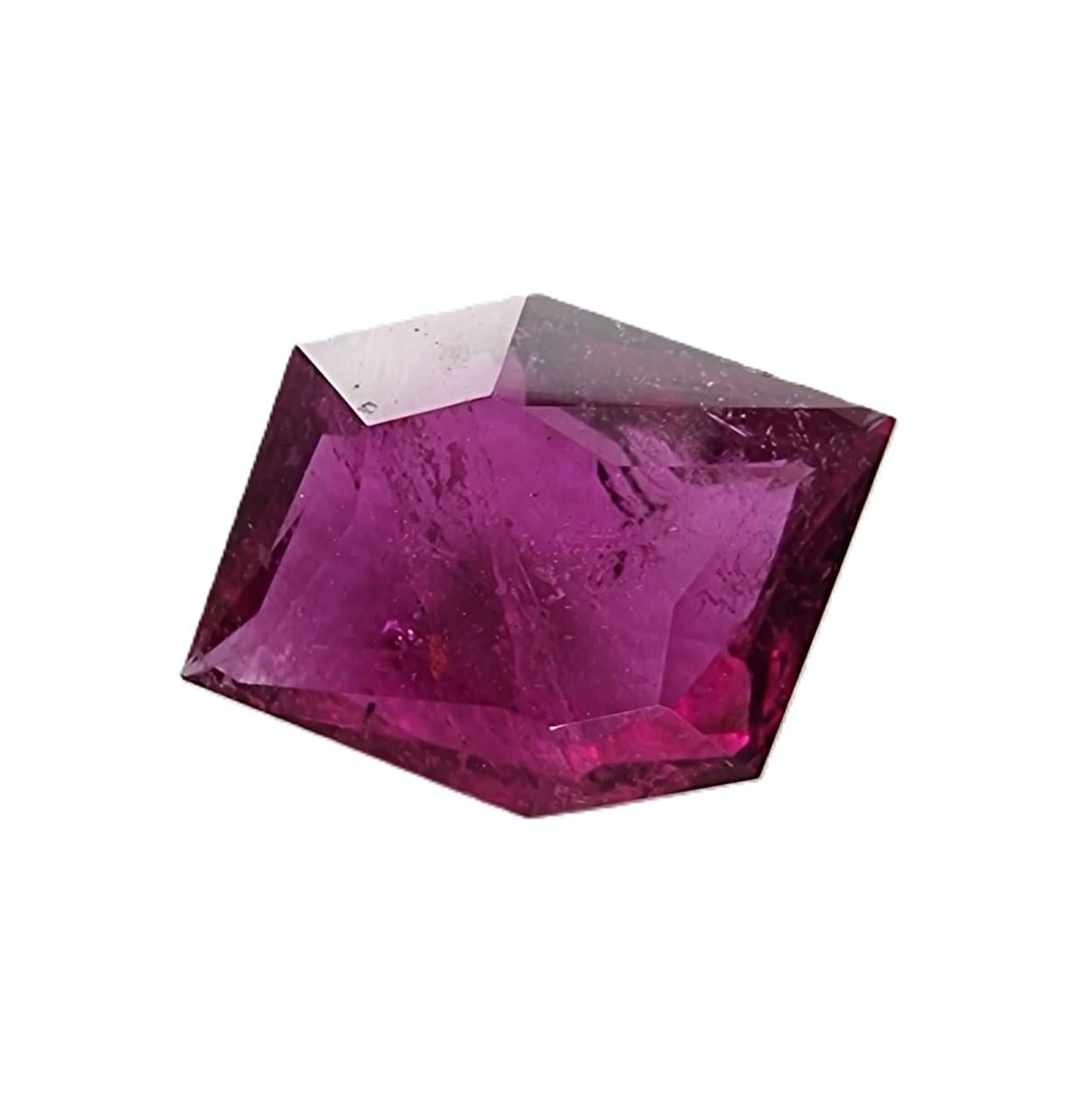 Square Cut 2.75ct Custom Pinkish Red Rubellite Tourmaline  Gemstone  For Sale