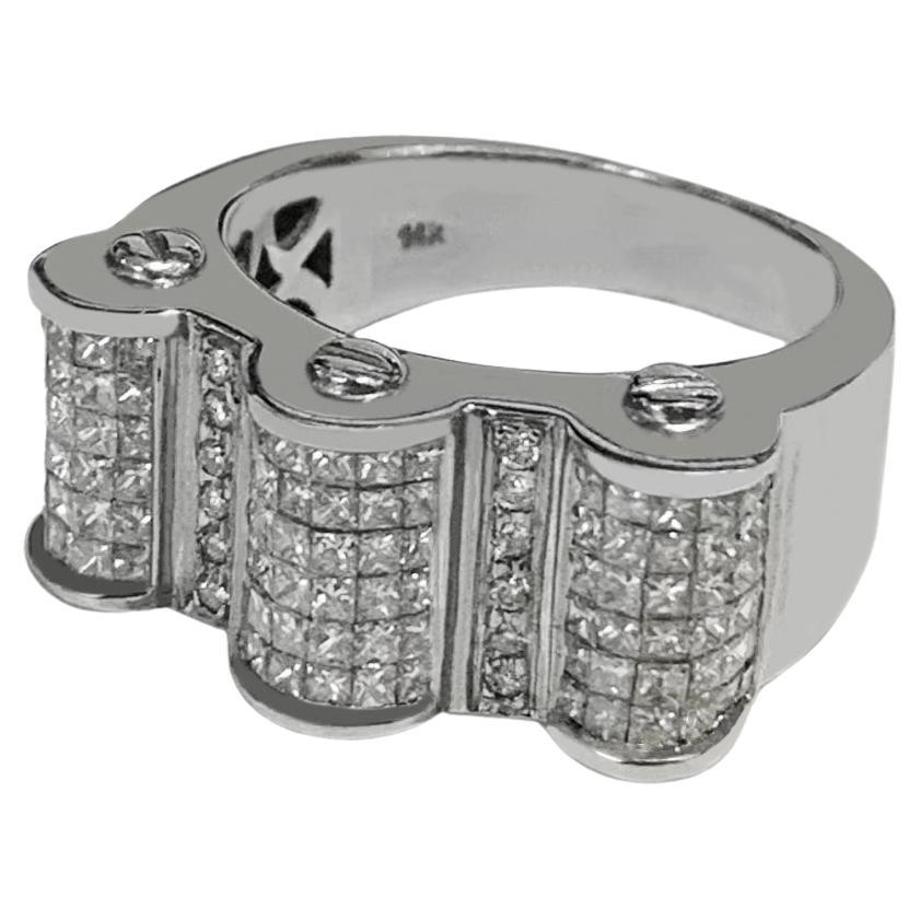2.75ct Diamond 14k White Gold Ring For Sale