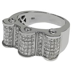 Anello con diamante da 2,75 carati in oro bianco 14k