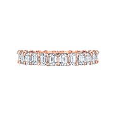2,75ct Diamant Smaragd Schliff Eternity Band in 18KT Rose Gold