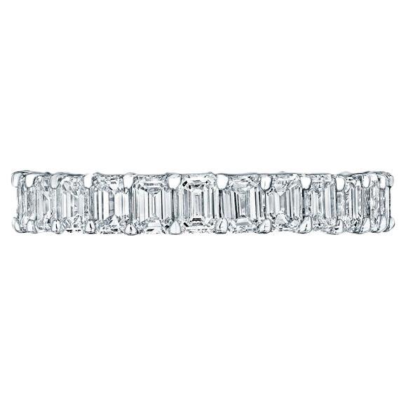 2.75ct Diamond Emerald Cut Eternity Band in 18KT White Gold For Sale