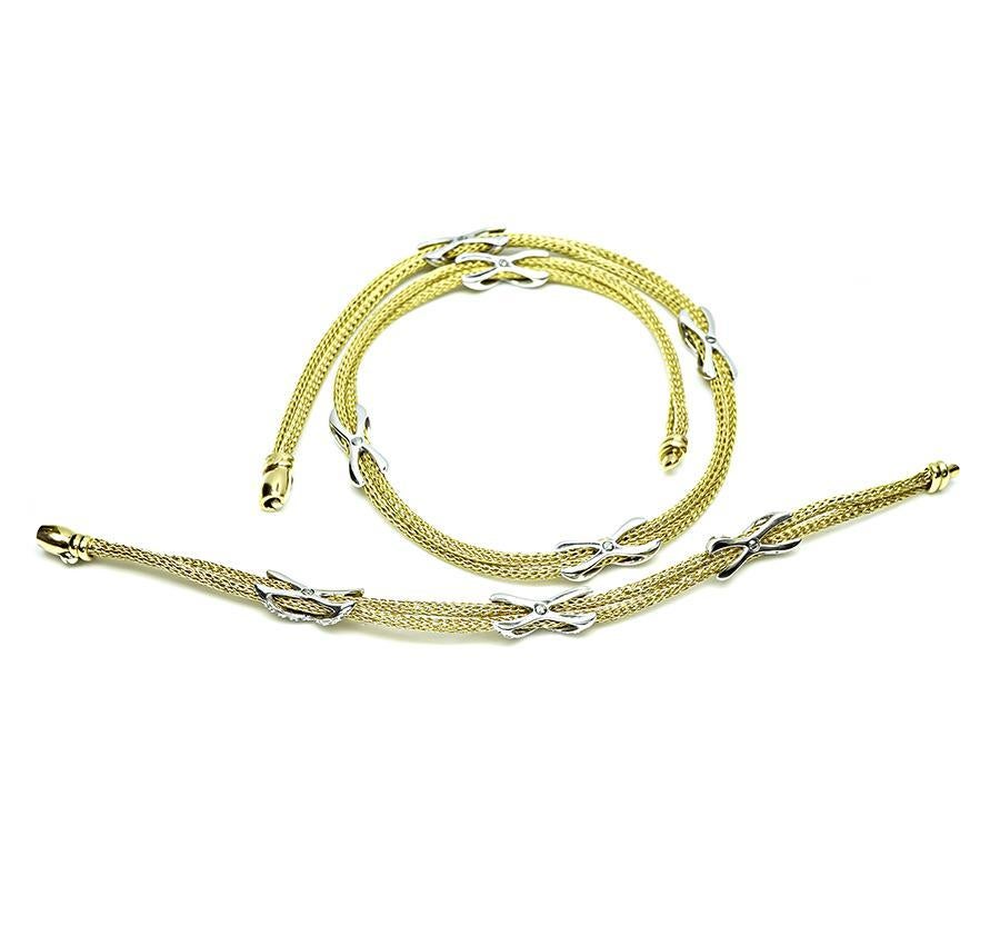 2.75ct Diamond Gold Necklace and Bracelet Set In Good Condition In New York, NY