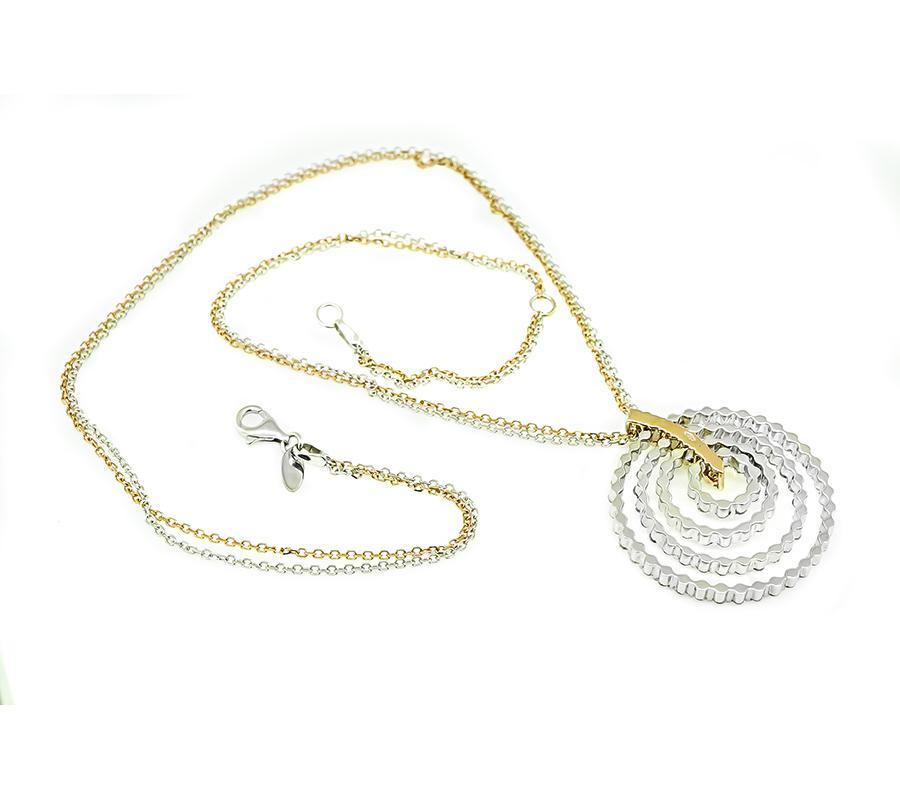 Collana con ciondolo in oro bicolore con diamante da 2,75 ct. In condizioni buone in vendita a New York, NY