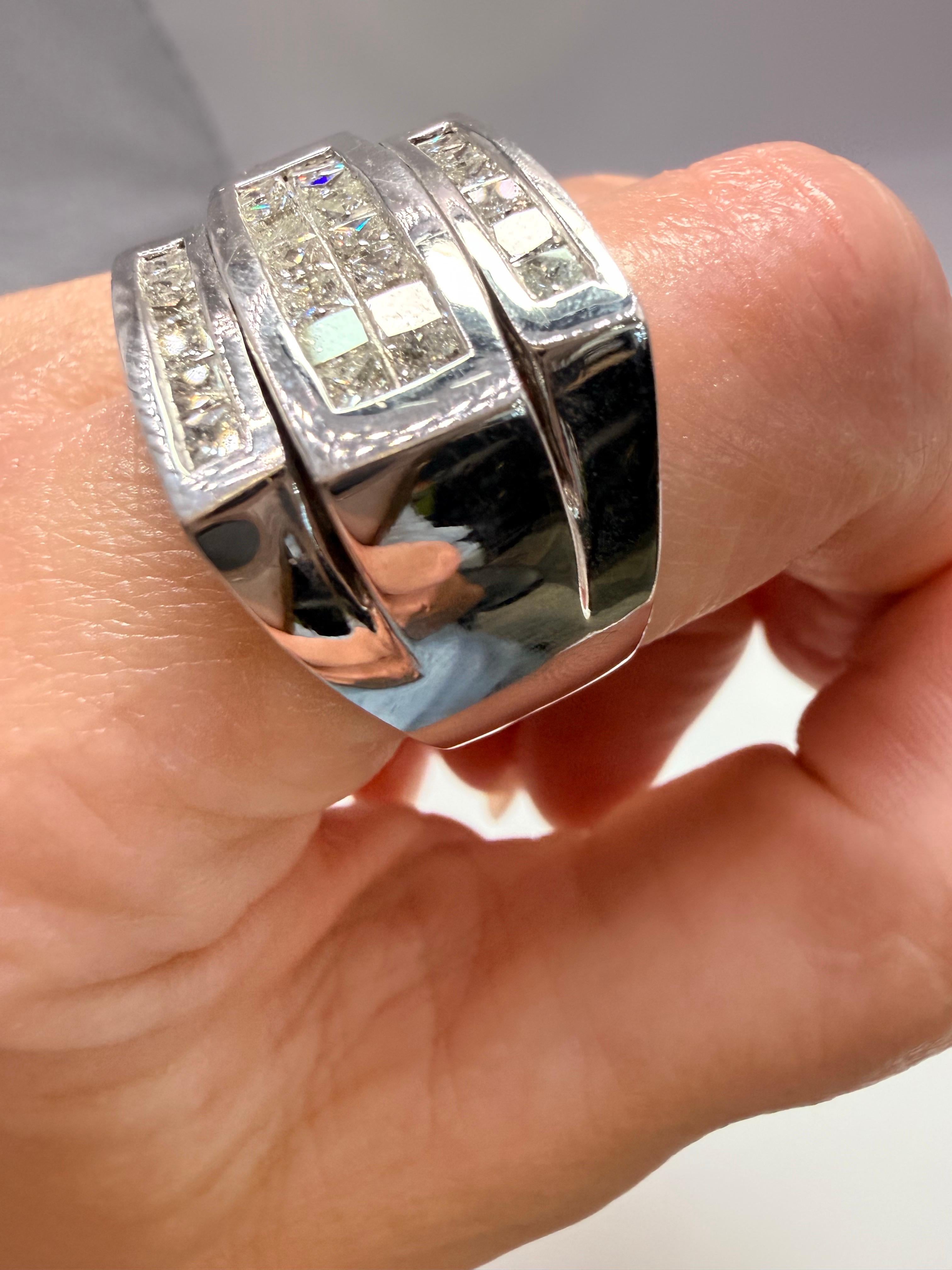 da uomo o donna Anello da uomo con diamante da 2,75 carati in oro 14KT in vendita