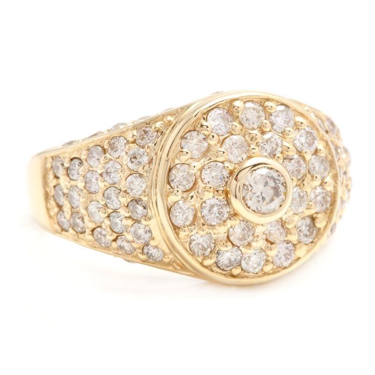 2.75Ct Natural Diamond 14K Solid Yellow Gold Men's Ring

Amazing looking piece!

Total Natural Round Cut Diamonds Weight: Approx. 2.75 Carats (color H-I / Clarity SI1-SI2)

Center Diamond Weight is: Approx. 0.35Ct (VS2 / J)

Width of the ring: