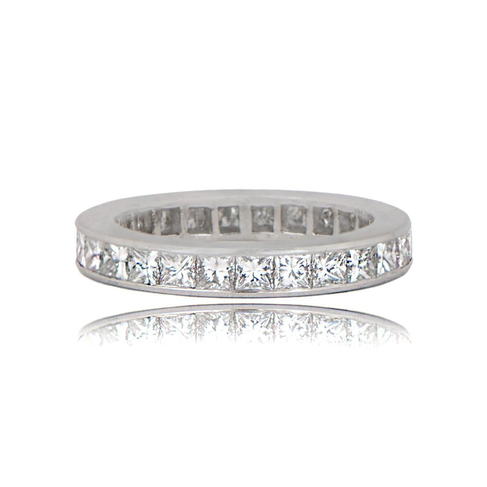 A breathtaking princess cut eternity band meticulously crafted in platinum. The channel-set princess cut diamonds adorn the band with a total weight of 2.75 carats, creating a stunning and timeless piece.

Ring Size: 6.5 US, Resizable 
Metal: