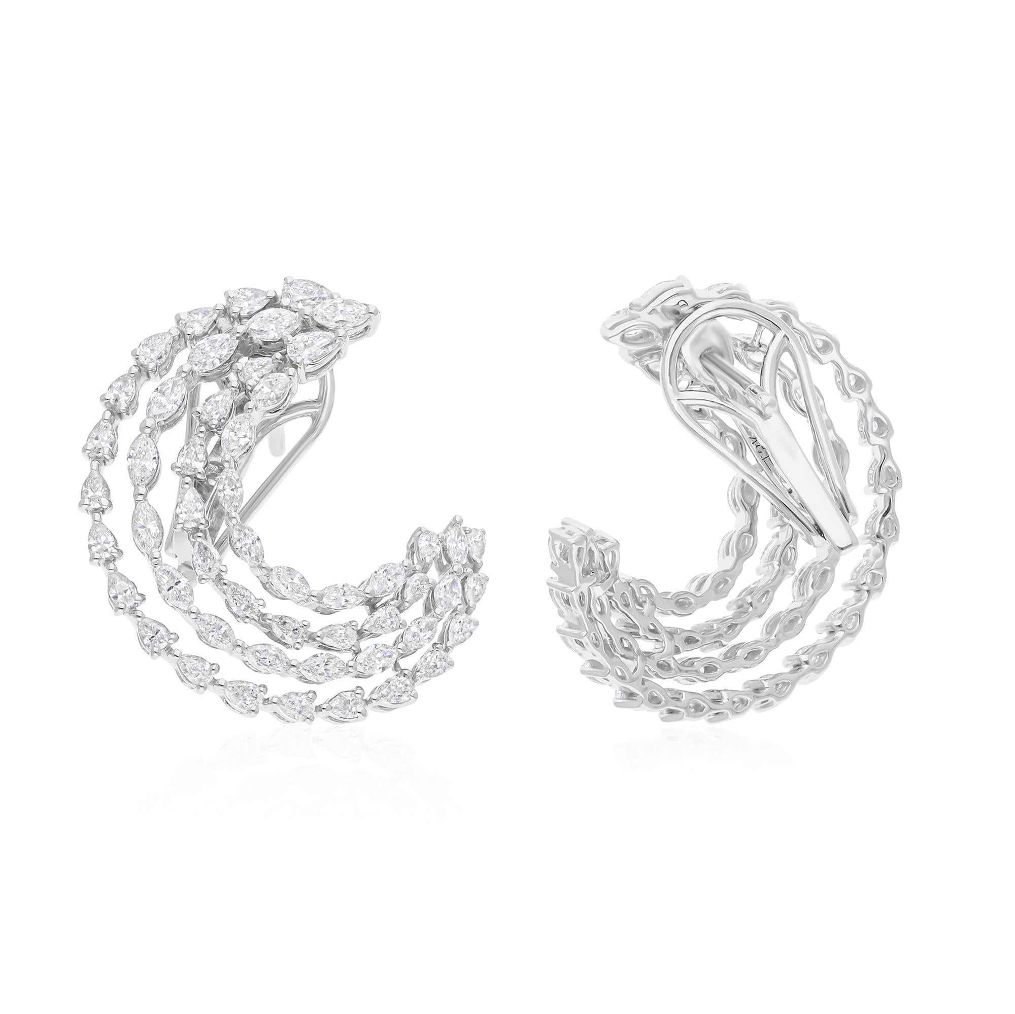 2.75Ct SI/H Orecchini a cerchio con diamanti naturali in oro bianco 14k Tutte le tariffe pagate In condizioni Nuovo in vendita a Diera, Dubai
