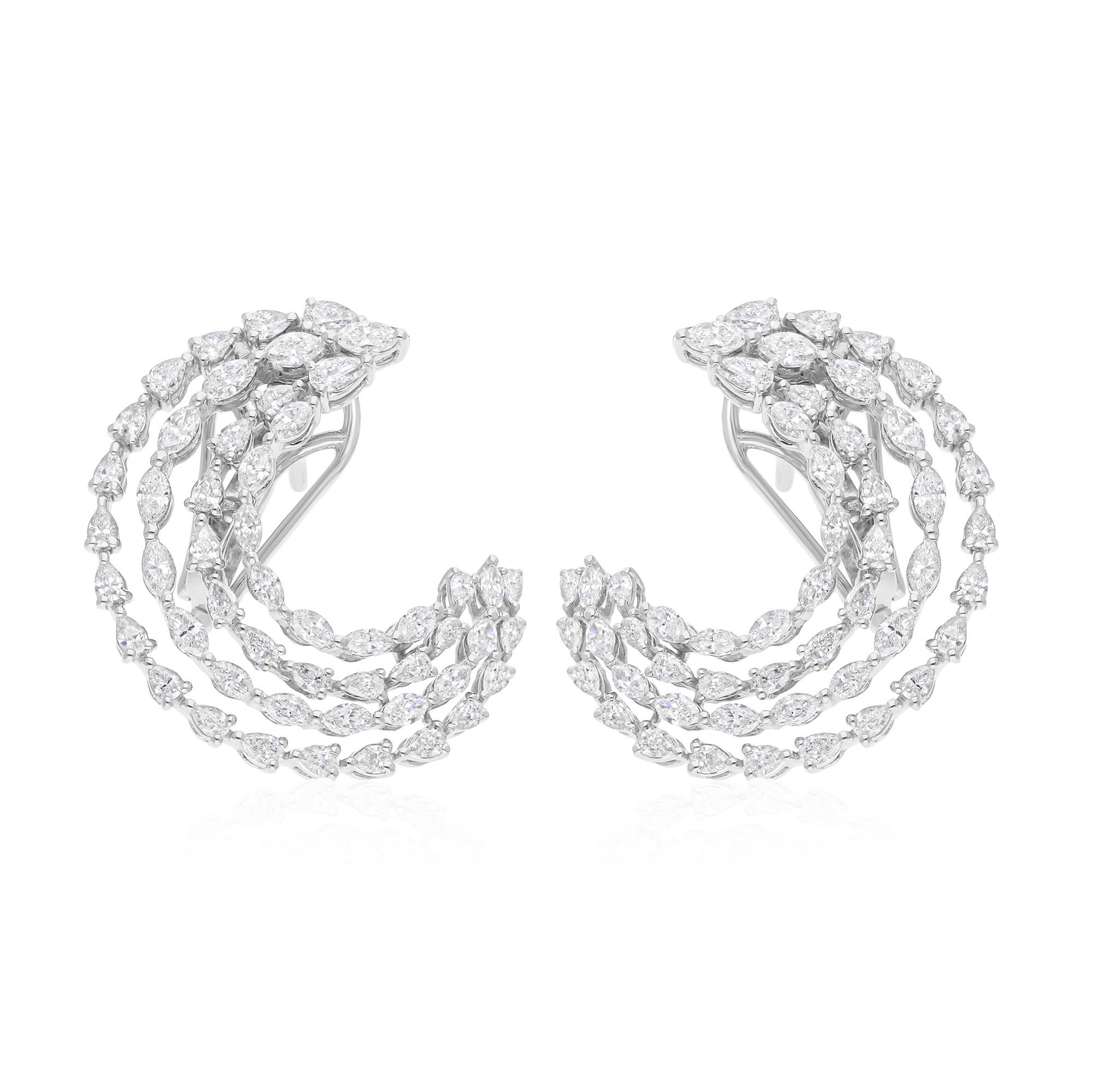 2.75Ct SI/H Orecchini a cerchio con diamanti naturali in oro bianco 14k Tutte le tariffe pagate in vendita 1