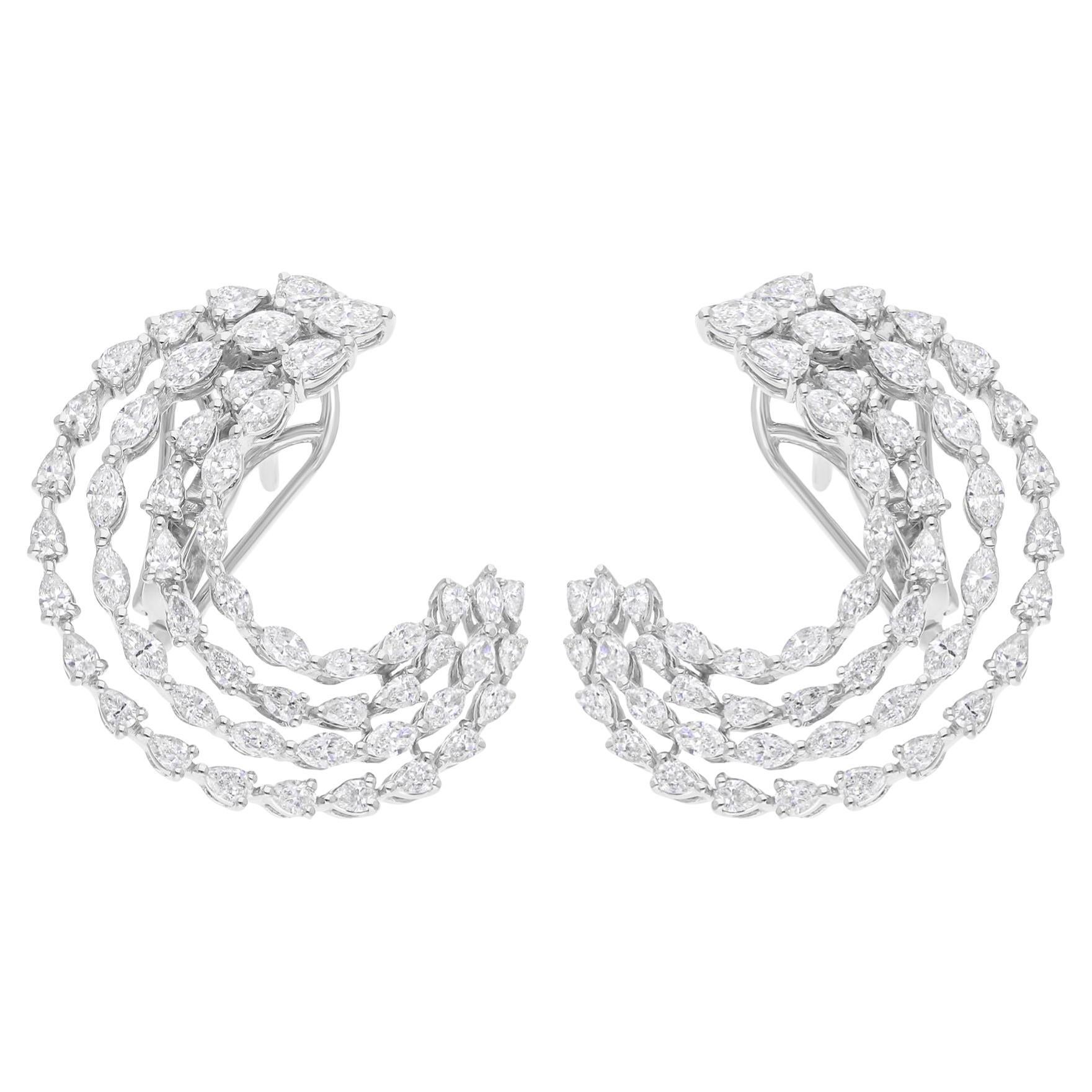 2.75Ct SI/H Orecchini a cerchio con diamanti naturali in oro bianco 14k Tutte le tariffe pagate