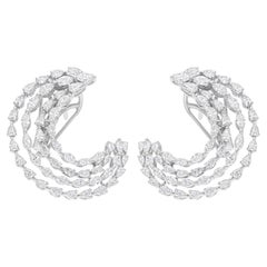 Orecchini a cerchio con diamante naturale 2.75Ct SI/H Oro bianco 18 carati Tutte le tariffe pagate